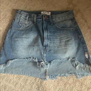 High to low Jean skirt